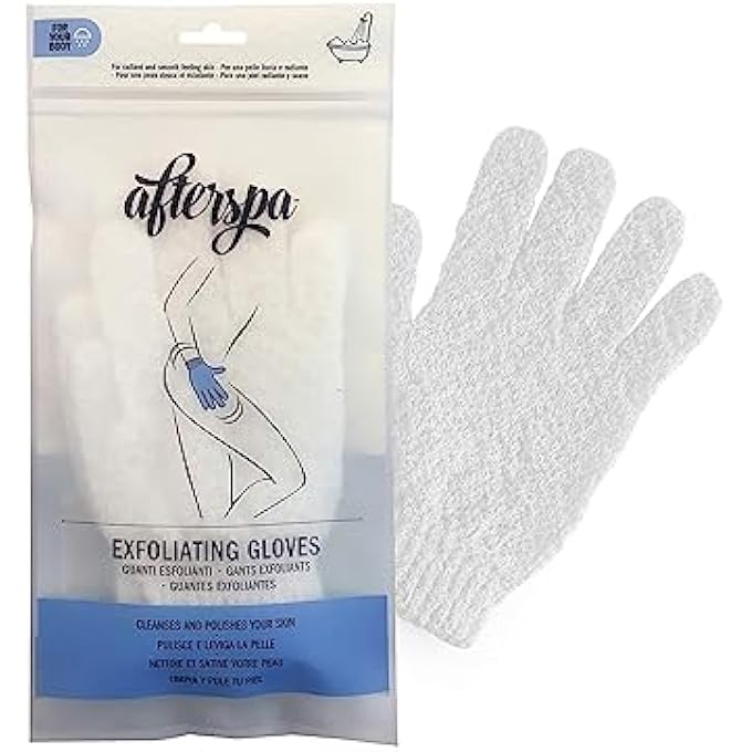 أفترسبا قفازات استحمام AfterSpa Stretch Stretch Bath، بيضاء - Image 1